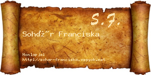 Sohár Franciska névjegykártya